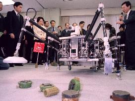 Ministry unveils mine-clearing robots for Afghanistan